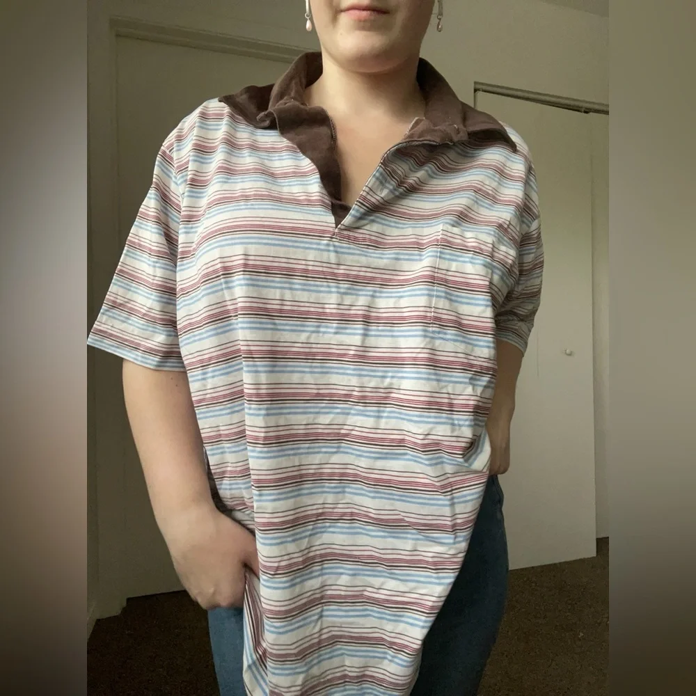 Brown Striped Polo - Picture 2 of 3